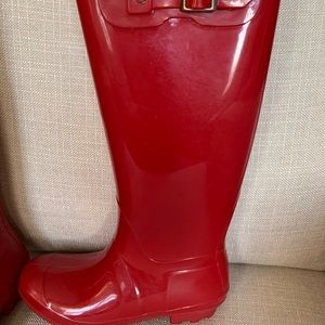 Red rain boots